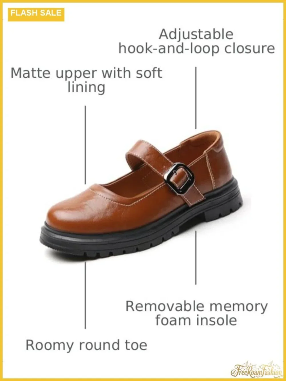Women Mary Jane Platform Oxford Shoes Buckle Strap Casual Comfort